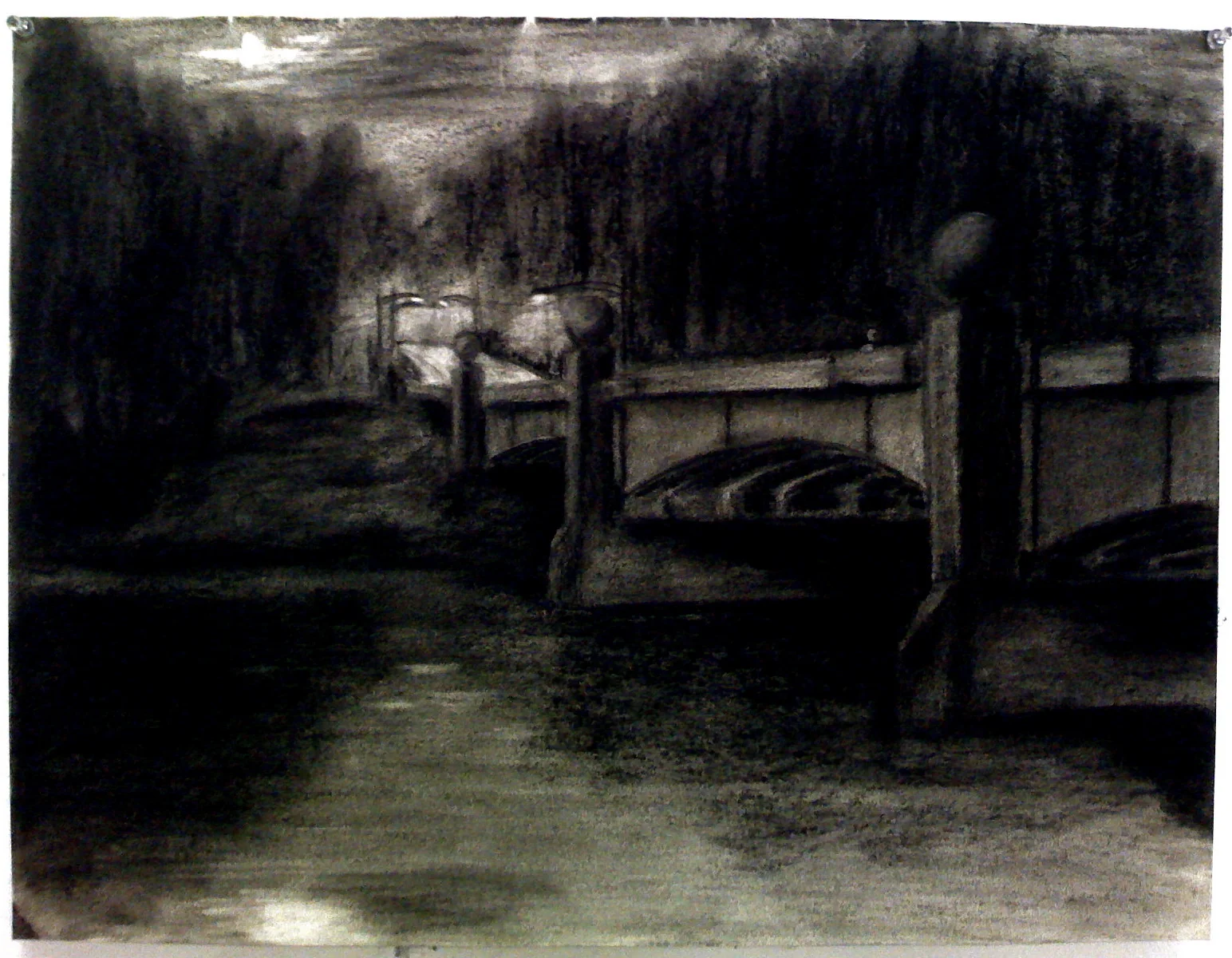 bridge across the Connecticut at night